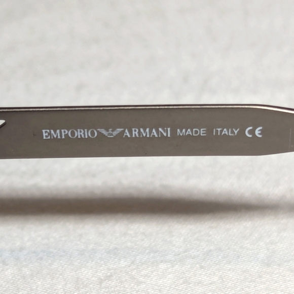 Vintage Emporia Armani Sunglasses Silver Frame Gold Logo and Case - Picture 4 of 14